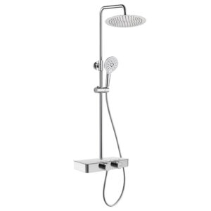 Chrom Thermostat Duschset Edelstahl Rund 30 cm