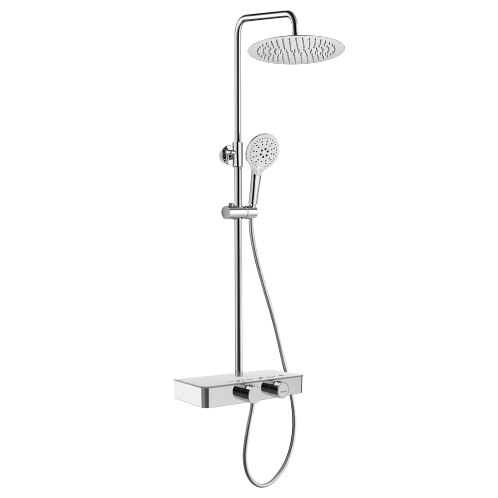 Chrom Thermostat Duschset Edelstahl Rund 30 cm