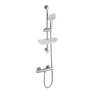 Chrome thermostatic shower rail kit