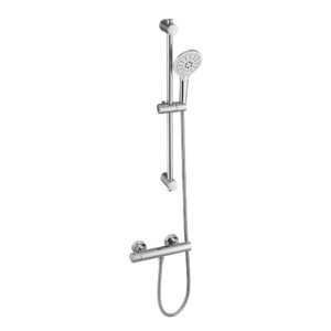 Chrome shower rail kit