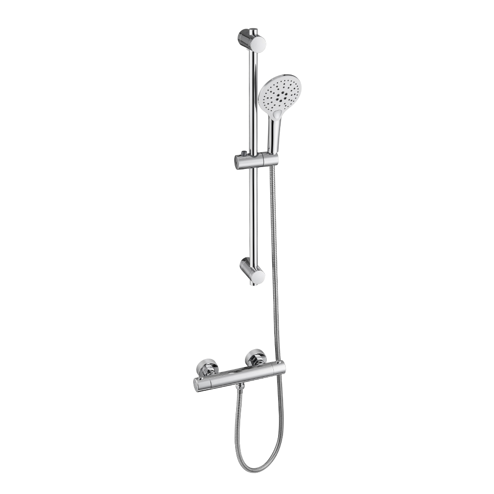 Chrome shower rail kit