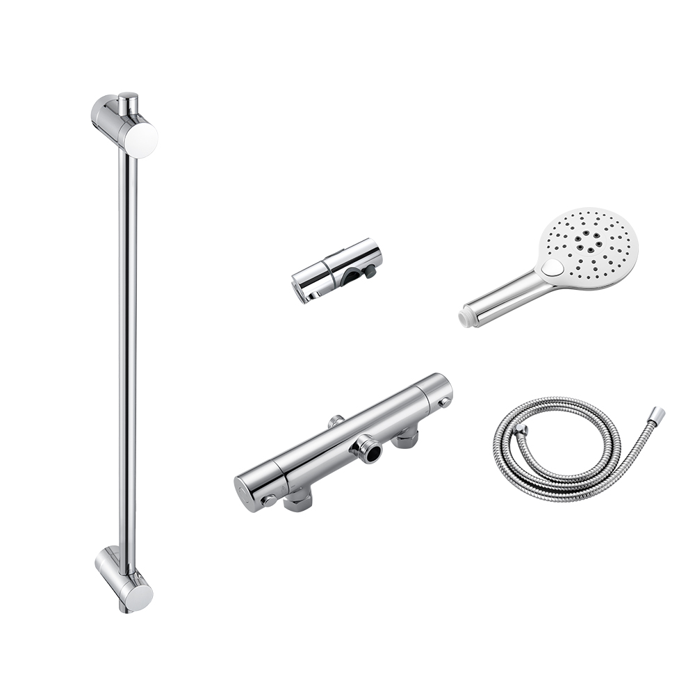 Chrome shower rail kit - Image 4