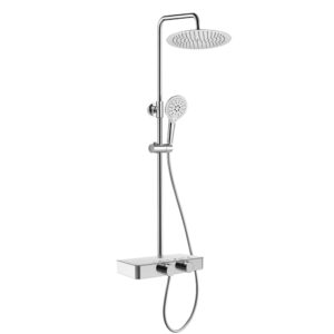 Chrom Thermostat Duschset Edelstahl Rund 30 cm