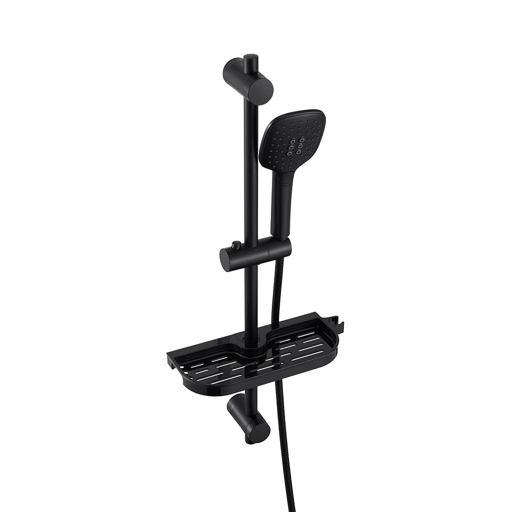 Matt black shower rail kit